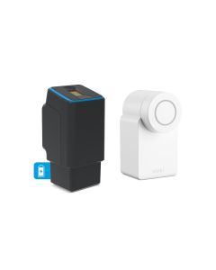 Rechargeable fingerprint scanner black, wireless including Nuki Smart Lock 3.0 white