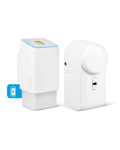 Fingerprint Weiß mit Akku und Funk inkl. eqiva BLUETOOTH® Smart Türschlossantrieb