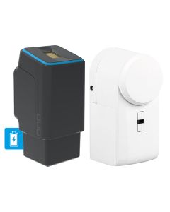 Fingerprint Schwarz mit Akku und Funk inkl. eqiva BLUETOOTH® Smart Türschlossantrieb