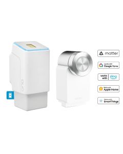 Rechargeable fingerprint scanner white, wireless including Nuki Smart Lock Pro white 4th Generation