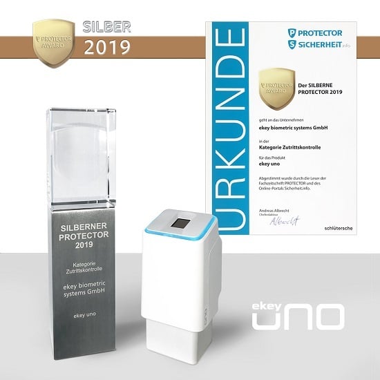 ekey uno Fingerprint Award Protector 2019 silber