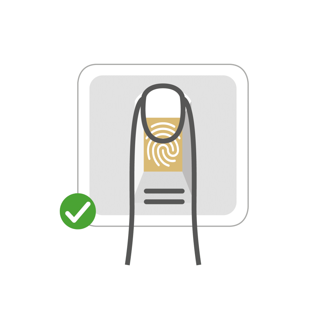ekey uno Fingerprint Bedienung Finger korrekt